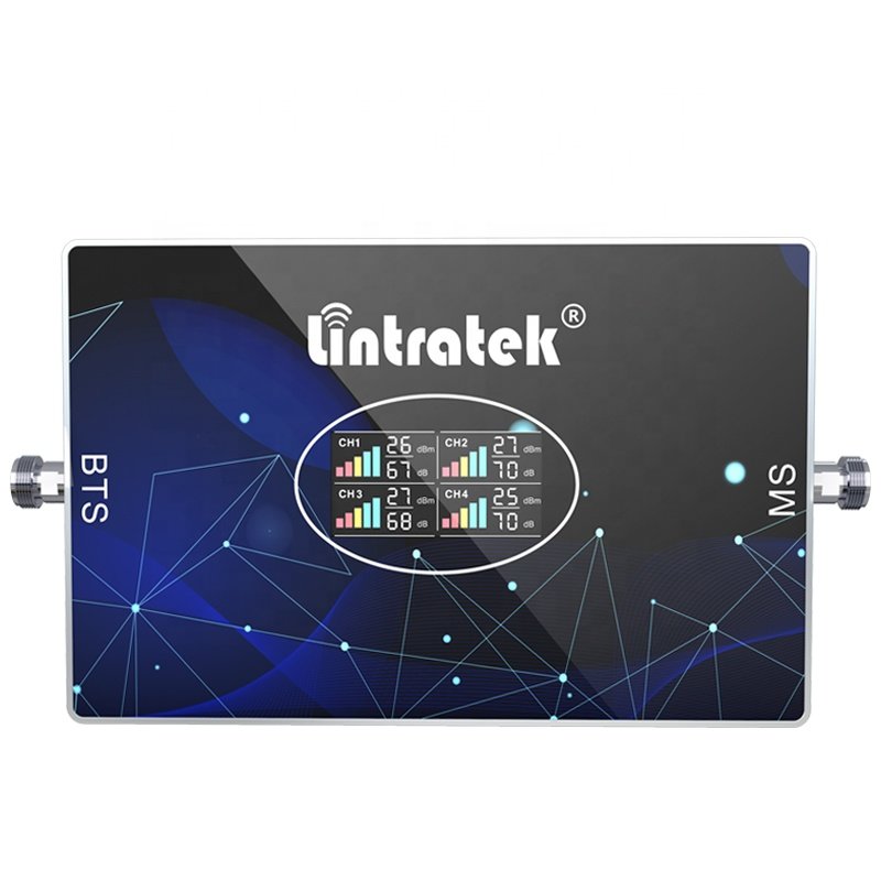 Lintratek Full Set New 68dB Quad Band 800/900/1800/2100mhz Network Repeater 2G 3G 4G LTE Mobile Phone Signal repeater/Amplifier